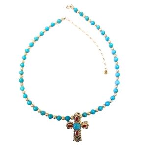 Sterling Silver Carloyn Pollack Turquoise Necklace With Samuel Benham Pendant